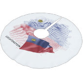 Flagge der USA Polyester Weihnachtsbaumdecke (Schrägansicht)