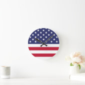 Flagge der USA Runde Wanduhr (Zuhause)