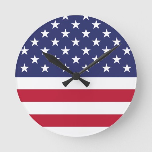 Flagge der USA Runde Wanduhr (Vorderseite)