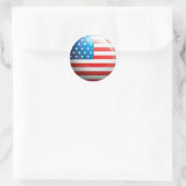 "Flagge der USA" Runder Aufkleber (Tasche)