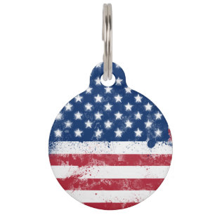 Flagge der USA Tiernamensmarke