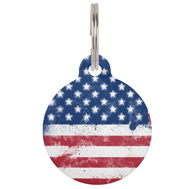 Flagge der USA Tiernamensmarke (Vorderseite)