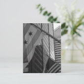 Flagge der USA und Chicago Postkarte (Stehend Vorderseite)