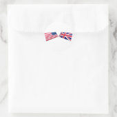 Flagge der USA und des Vereinigten Königreichs Runder Aufkleber (Tasche)