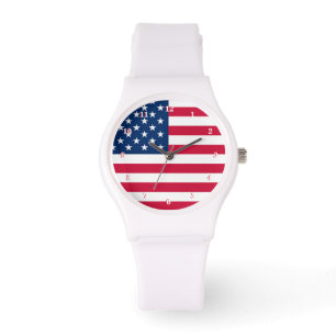 Flagge der USA - USA - Patriotik Armbanduhr