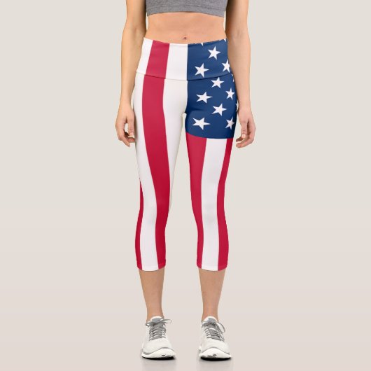 Flagge der USA - USA - Patriotik - Capri Leggings (Vorderseite)