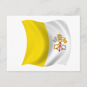 Flagge der Vatikanstadt Postkarte