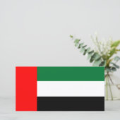Flagge der Vereinigten Arabischen Emirate (AE) Karte (Stehend Vorderseite)