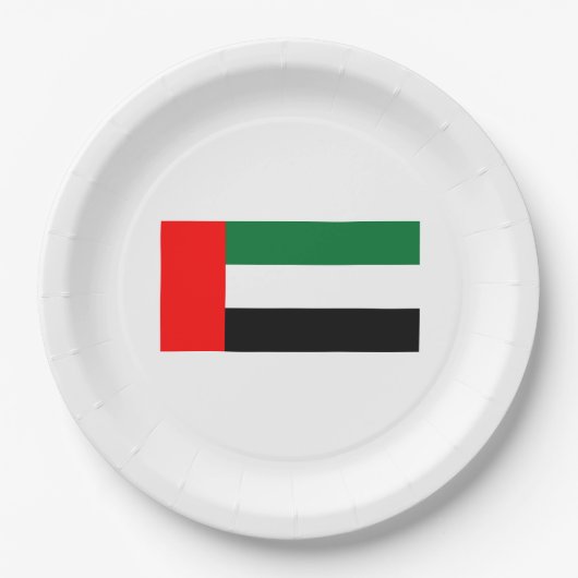 Flagge der Vereinigten Arabischen Emirate (AE) Pappteller (Vorderseite)