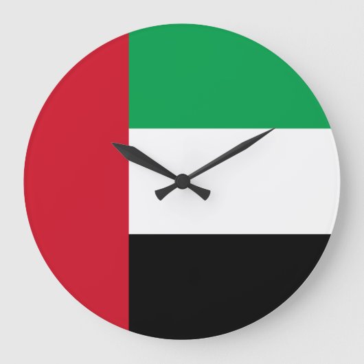 Flagge der Vereinigten Arabischen Emirate Große Wanduhr (Vorderseite)
