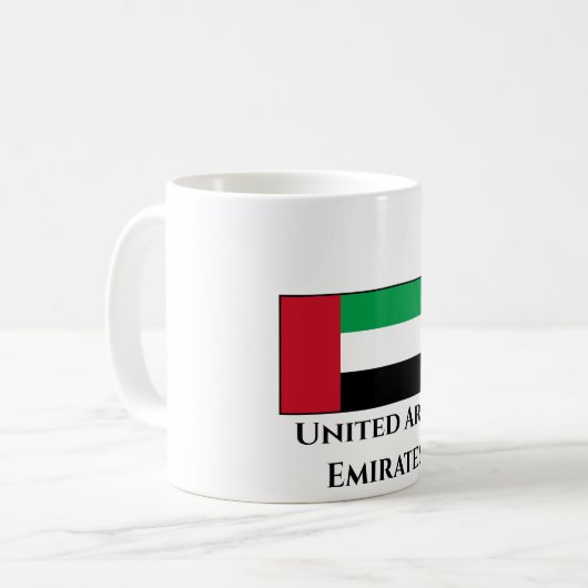 Flagge der Vereinigten Arabischen Emirate Kaffeetasse (Vorderseite Links)