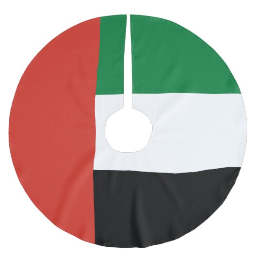 Flagge der Vereinigten Arabischen Emirate Polyester Weihnachtsbaumdecke (Vorderseite)