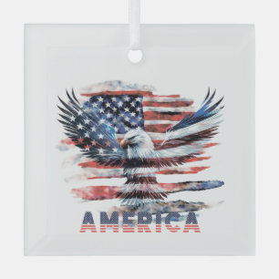 Flagge der Vereinigten Staaten. Amerika Ornament Aus Glas