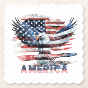 Flagge der Vereinigten Staaten. Amerika Untersetzer
