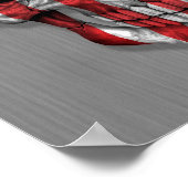 Flagge der Vereinigten Staaten auf einem Stahlschä Poster (Ecke)