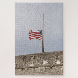 Flagge der Vereinigten Staaten bei Half-Mast (USA) Puzzle