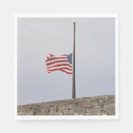 Flagge der Vereinigten Staaten bei Half-Mast (USA) Serviette
