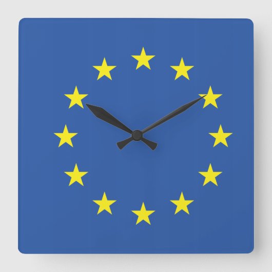 Flagge der Vereinigten Staaten Europas Quadratische Wanduhr (Vorderseite)