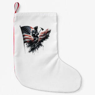 Flagge der Vereinigten Staaten. Firefighter Kleiner Weihnachtsstrumpf