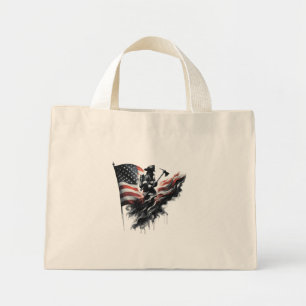 Flagge der Vereinigten Staaten. Firefighter Mini Stoffbeutel