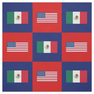 Flagge der Vereinigten Staaten, Mexiko Flagge auf Stoff