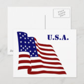 Flagge der Vereinigten Staaten Postkarte (Vorne/Hinten)