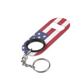 Flagge der Vereinigten Staaten Schlüsselanhänger Flaschenöffner (Rückseite Schrägansicht)