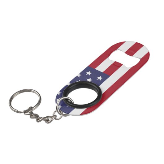 Flagge der Vereinigten Staaten Schlüsselanhänger Flaschenöffner (Vorderseite Schrägansicht)
