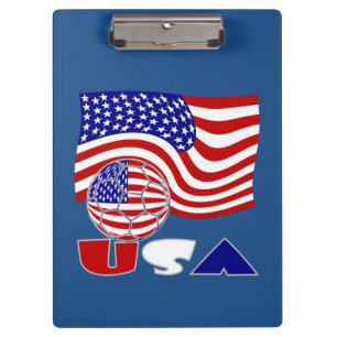 Flagge der Vereinigten Staaten USA Fußball Blau Hi Klemmbrett