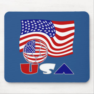 Flagge der Vereinigten Staaten USA Fußball Blau Hi Mousepad