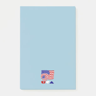 Flagge der Vereinigten Staaten USA Fußball Blau Hi Post-it Klebezettel