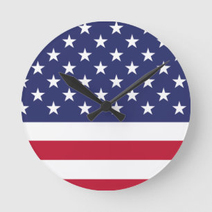 Flagge der Vereinigten Staaten von Amerika Runde Wanduhr