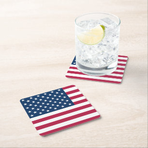 Flagge der Vereinigten Staaten von Amerika USA pat Rechteckiger Pappuntersetzer