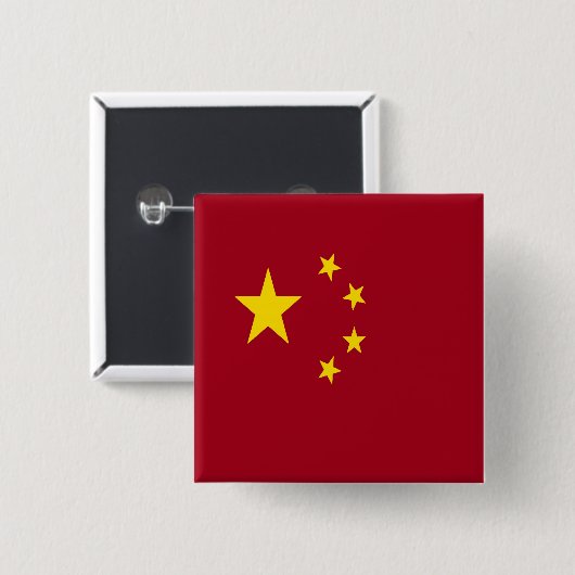 Flagge der Volksrepublik China Button (Vorne & Hinten)
