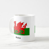 Flagge der Wales-Kaffee-Tasse Kaffeetasse (Vorderseite Links)