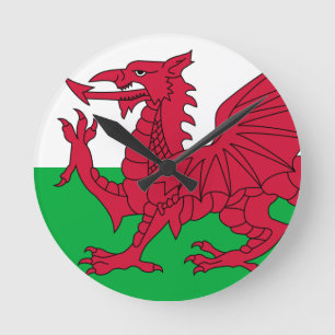 Flagge der Wales-Wall-Uhr Runde Wanduhr