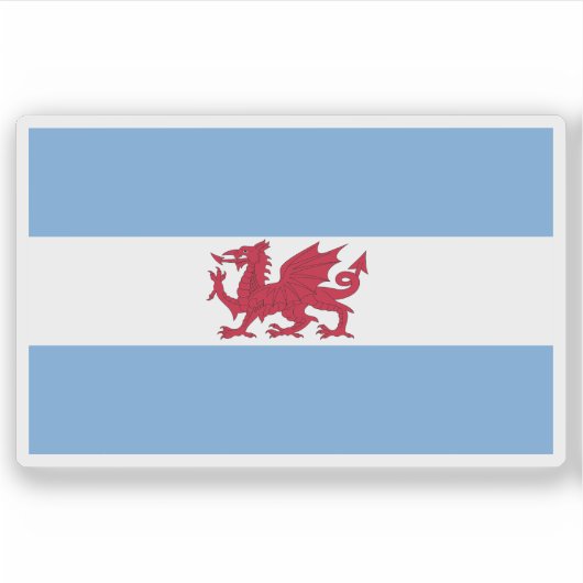 Flagge der walisischen Kolonie in Patagonien, Arge Aufkleber (Vorderseite)