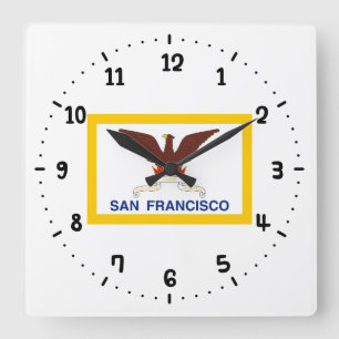 Flagge der Wall-Uhr des San Francisco Square Quadratische Wanduhr