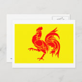 Flagge der Wallonischen Region Postkarte (Vorne/Hinten)