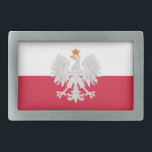 Flagge der weißen Eagle Gürtelschnalle Polens<br><div class="desc">Flagge der weißen Eagle Gürtelschnalle Polens</div>