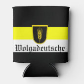 Flagge der Wolgadeutschen (schwarz/gelb/weiß) Dosenkühler (Vorderseite)