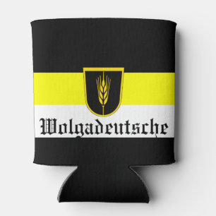 Flagge der Wolgadeutschen (schwarz/gelb/weiß) Dosenkühler