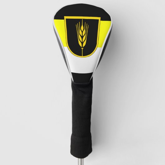 Flagge der Wolgadeutschen (schwarz/gelb/weiß) Golf Headcover (Vorderseite)
