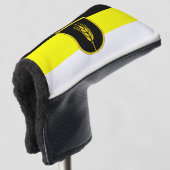 Flagge der Wolgadeutschen (schwarz/gelb/weiß) Golf Headcover (3/4 Vorderseite)