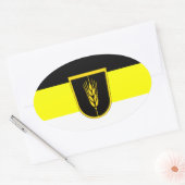 Flagge der Wolgadeutschen (schwarz/gelb/weiß) Ovaler Aufkleber (Umschlag)