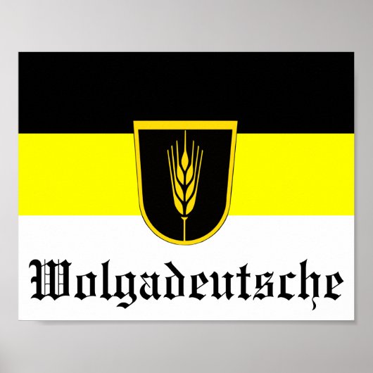 Flagge der Wolgadeutschen (schwarz/gelb/weiß) Poster (Vorne)