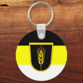 Flagge der Wolgadeutschen (schwarz/gelb/weiß) Schlüsselanhänger (Vorderseite)