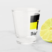 Flagge der Wolgadeutschen (schwarz/gelb/weiß) Schnapsglas (Links)