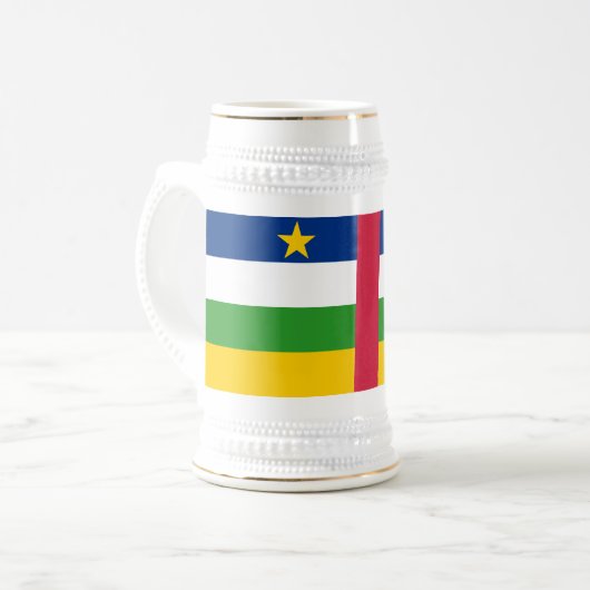 Flagge der Zentralafrikanischen Republik Bierglas (Vorderseite Links)