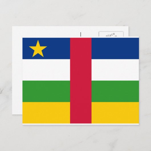 Flagge der Zentralafrikanischen Republik Postkarte (Vorne/Hinten)